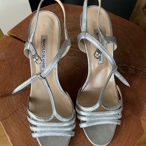 Silver Manolo Blahnik sandals